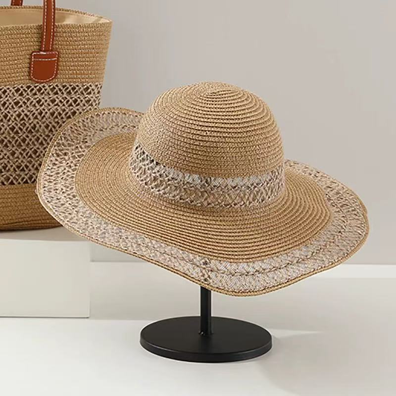 Summer hat women's sunscreen visor straw bag two-piece set summer outdoor straw hat sun hat