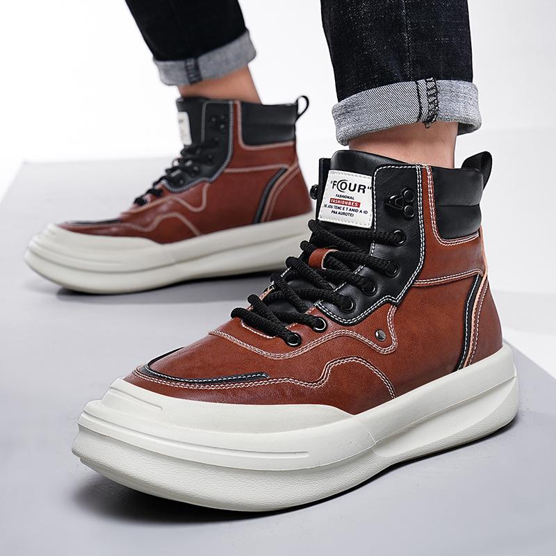 Thick soled casual men's shoes Comfortable and versatile daily style Outdoor street walking autumn and winter boots