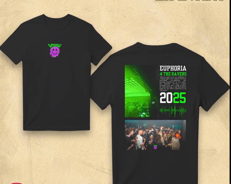 EUPHORIA 4 THE RAVERS MERCH T-Shirt shirt XL