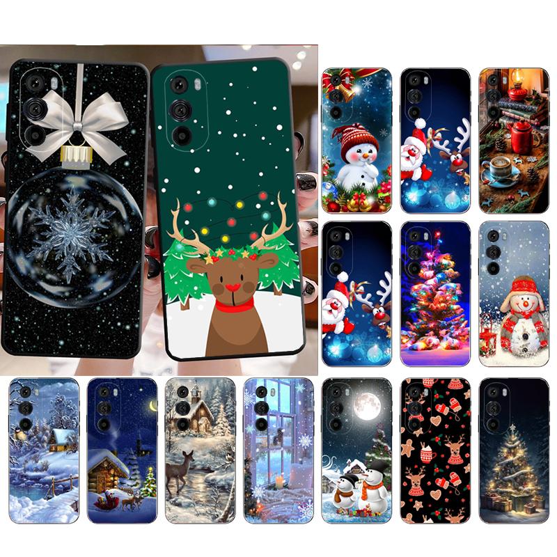 Phone Case For Motorola Edge 50 40 Pro 60 50 40 30 Ultra Neo Fusion Moto G85 G72 G53 G54 G84 G13 G32 Christmas Deer Snowman
