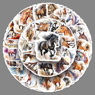 50 de Autocolante Graffiti Cal de Vânt în Stil Cerneală și Acuarelă Personalizate Decorațiuni Animale Creative Carcasă Telefon Mobil Autocolante pentru Cana de Apă Caiet