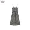 Women's Bear Plaid A-Line Maxi Dress