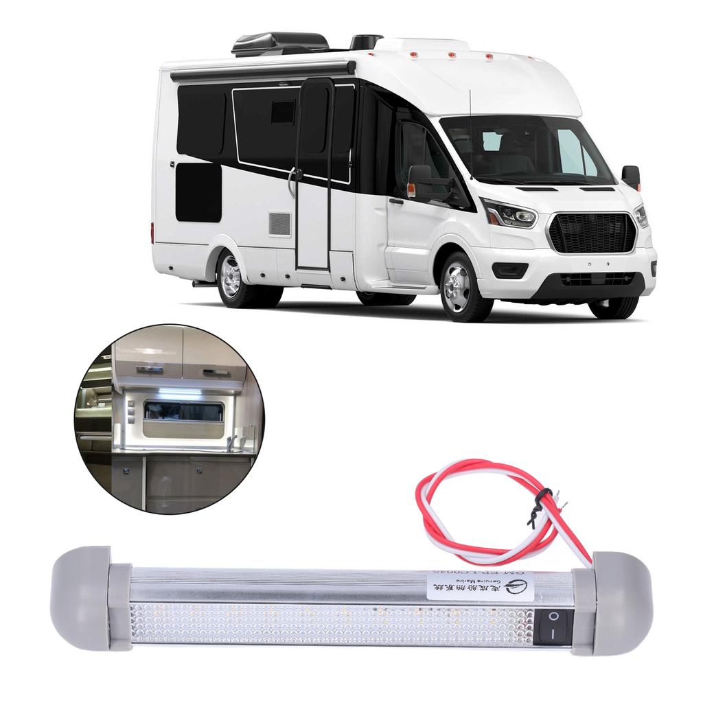 8.9in LED Awning Light Bar DC12V/24V 2W 180° Rotation IP66 Waterproof 720LM ON OFF Switch for RV Boa