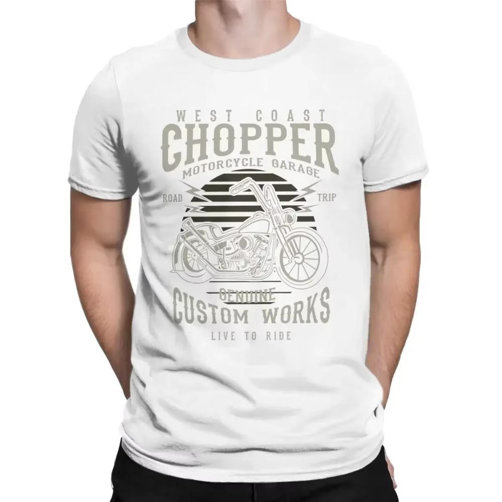 Chopper Custom Motor Motocykl Pánské Tričko Zábavné Tričko Krátký Rukáv Kulatý Výstřih Tričko Letní Oblečení Trička