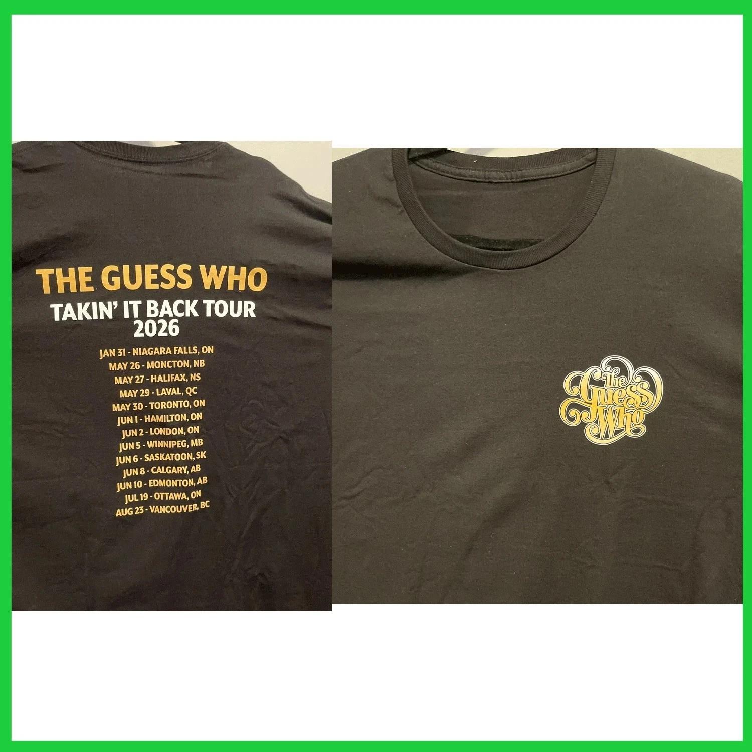 Takin It Back Tour 2026 The Guess Who Black T Shirt 2XL