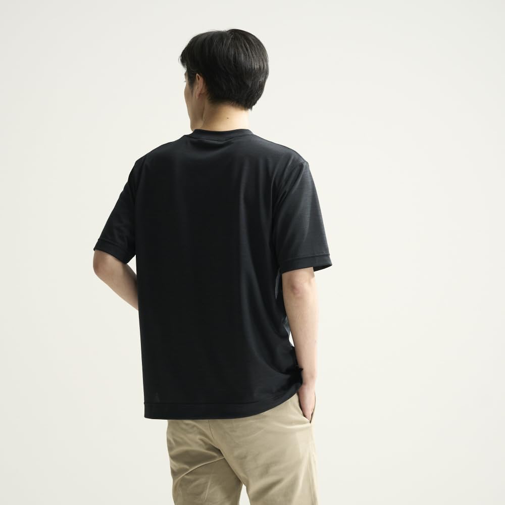 Mizuno Merino Wool 365 Crew Short Durable Temperature and Humidity Size S T-Shirt, Neck, U-Neck, Sleeve, Unisex, Quick-Drying, Deodorizing, Control,