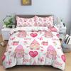 Kids Cartoon Bee Gnomes Duvet Cover King Size White Daisy Floral Bedding Set Honey Bee Comforter Cover For Boys Girls