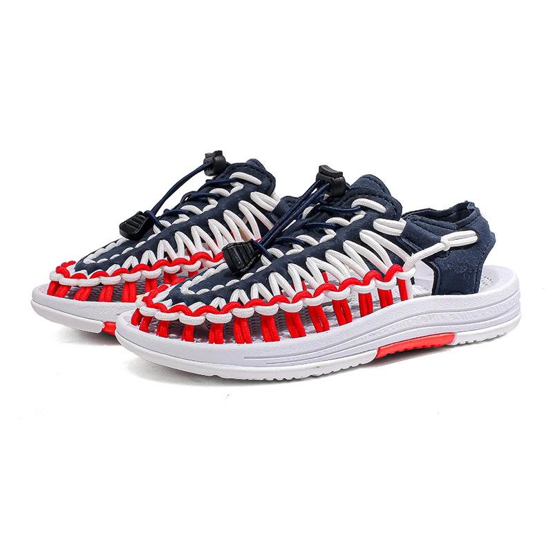 Beach Sandals Breathable Casual Flat Sandals Summer Boy Sandals Girls Slippers Weaving Design Outdoor Kids Sandals Size 34 29