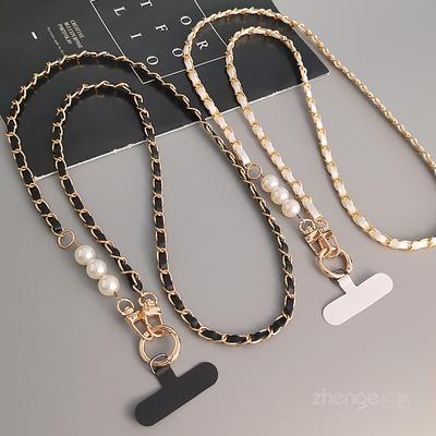 1PC Custodia per telefono universale Cordino lungo a tracolla Perla Pickup Catena Cordino per telefono cellulare da donna Lungo collo e tracolla