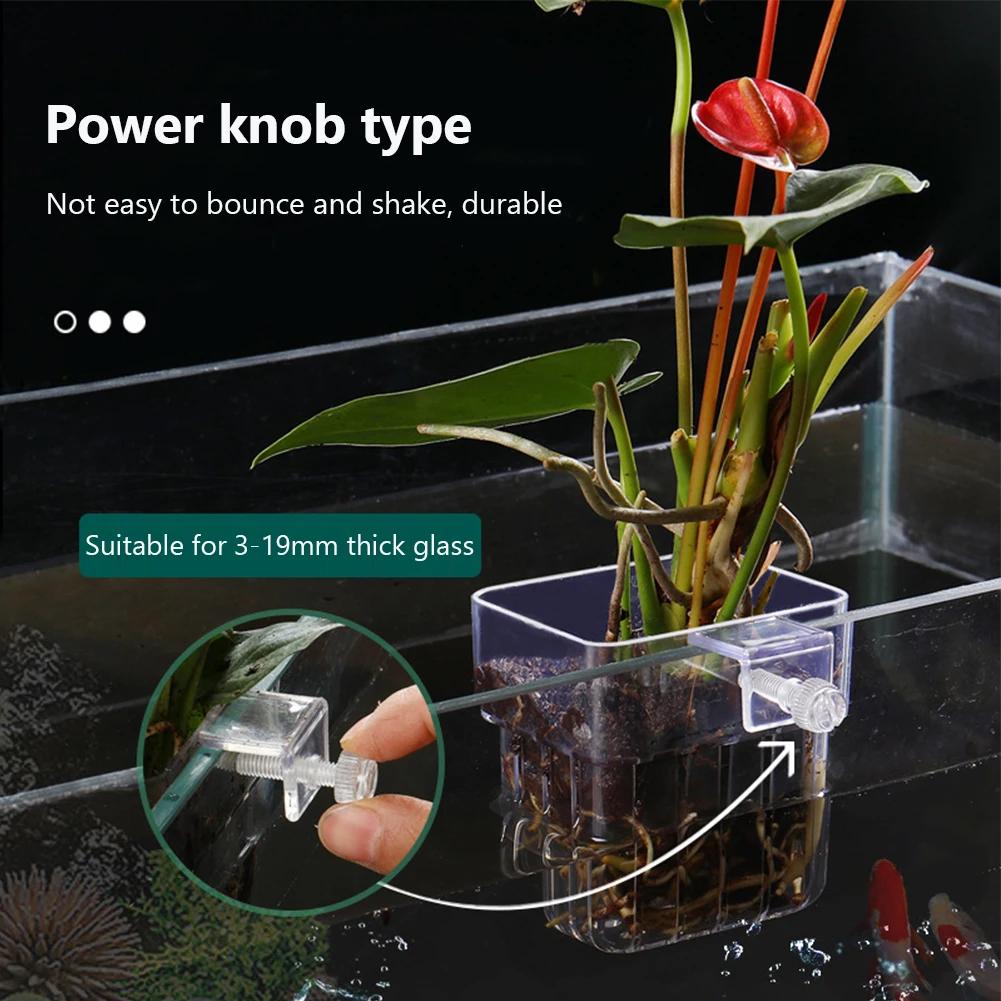 Hanging Aquarium Planter Cups Wall Mounted Aquatic Plants Holder Aquarium Planter Basket Fish Tank Plants Pot Fish Tank
