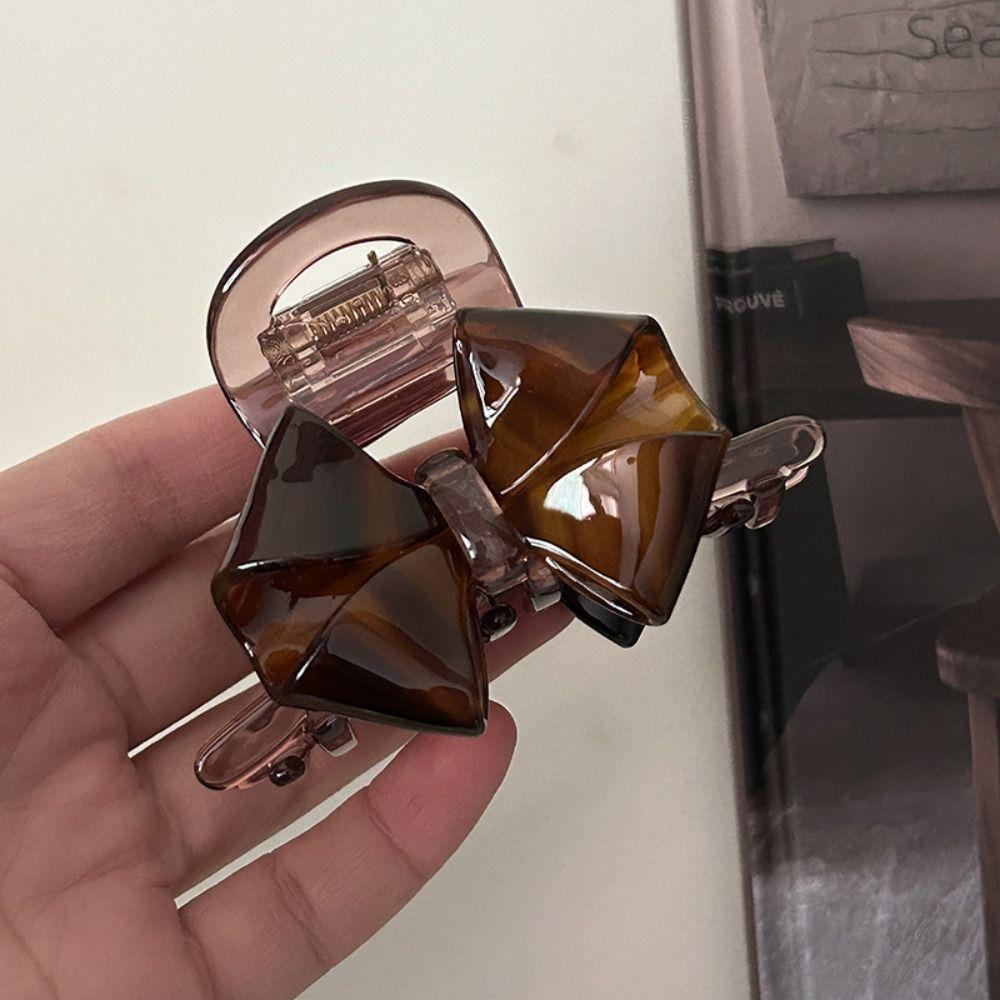 Hair Clip Retro Bow Acetate Hair Claw Hairpin Shark Clip Cute Solid Color Shark Clip  Female