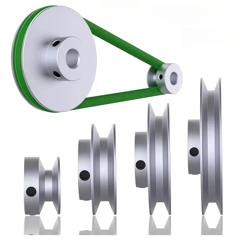 PU round belt pulley 10mm round belt single groove V-O belt pulley aluminum alloy motor single spindle transmission wheel