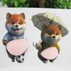 Chubby Shiba Inu 3D Shiba Inu Stickers Dog Belly Sticker Soft Pink Background Silicone Self-Adhesive Squeezable