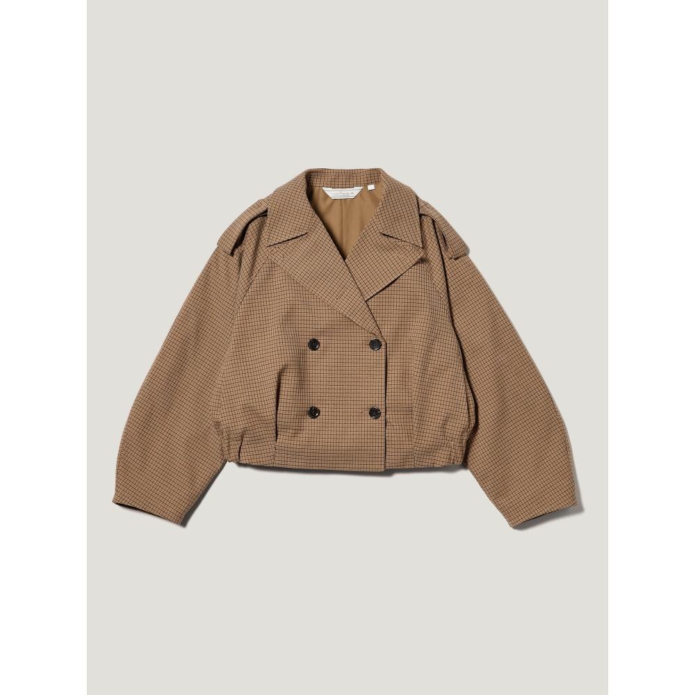 Gu By Uniqlo Short Trench Check Coat Rokh