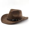 Wind Retro Belt Buckle Edge Wide Brim Cowboy Hat Outdoor Heattech Sunshade Suede Top Hat