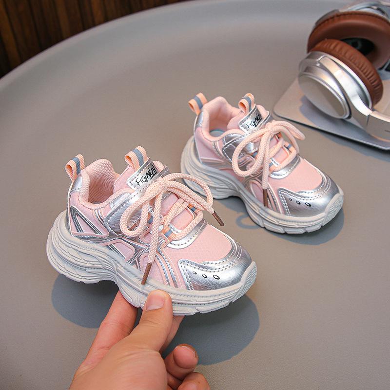 2025 Spring and Autumn New Children's Sneakers Boys' Mesh Shoes Lightweight and Comfortable Classmates Mesh Breathable Girls' Running Shoes