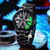 Orologio da Uomo UTHAI H12 Movimento Automatico Design Ruota d'Auto Orologio Non Meccanico Quarzo Cinturino in Acciaio Orologio da Uomo alla Moda