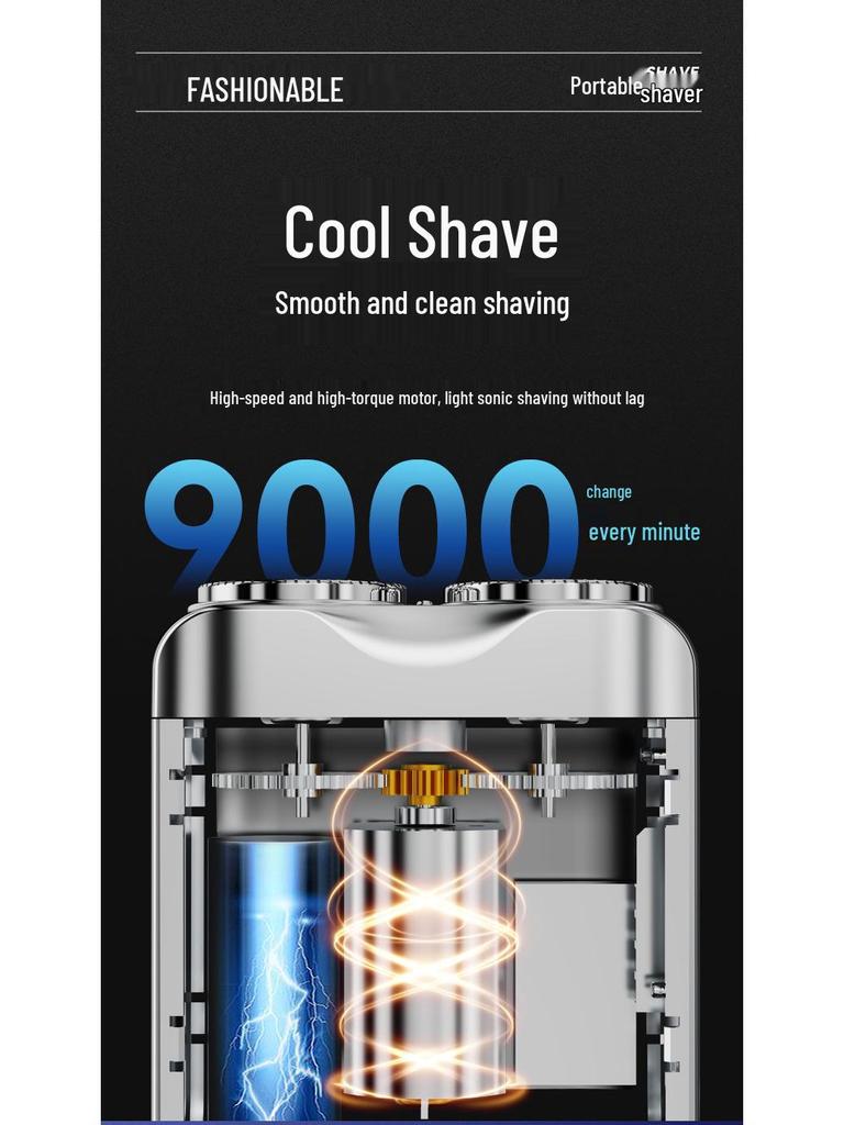 MINI Electric Portable Shaver: USB Rechargeable Double Blade for Car & Home