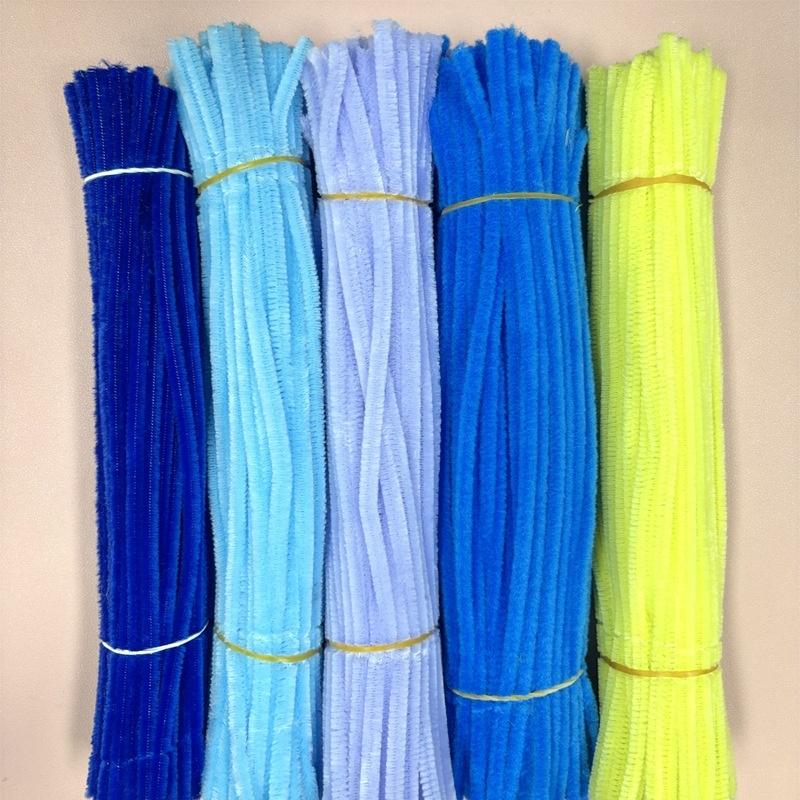 100Pcs Chenille Stems Toys Diy Strips Twist Bar Anvil Wire Craft Pipe Creative Hobby Children Plush Stick Chenille Sticks