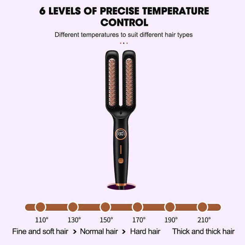 2 In1 Multifunctional Hair Straightener Brush Ceramic Hair Straightening And Curling Iron Electric Hot Brush For Styling