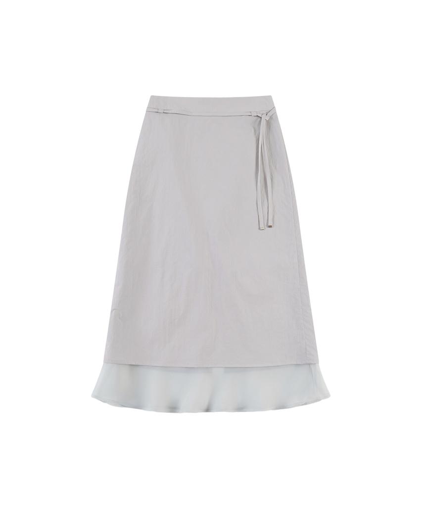 Banwonateullie P3284 Overlay Midi Skirt_Light Gray