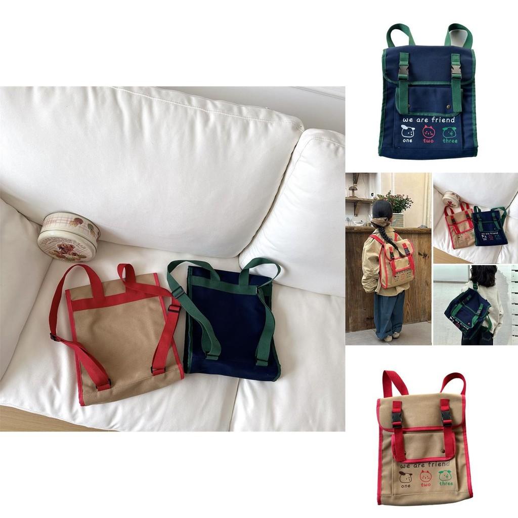 Trendy Children's Colorful Flap Canvas Backpack Casual And Cute Design For Kids