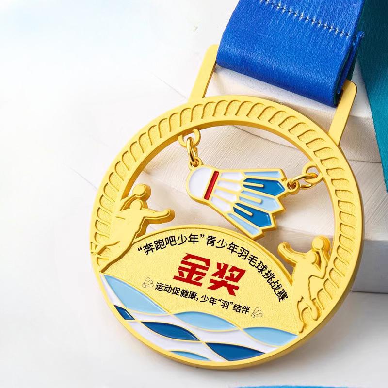 Spersonalizowany Metalowy Medal do Badmintona, Złoty, Srebrny, Brązowy, Nagroda Souvenir na Studenckie Zawody Sportowe, Mały Medal do Zawieszenia na Szyi, 2 Szt.