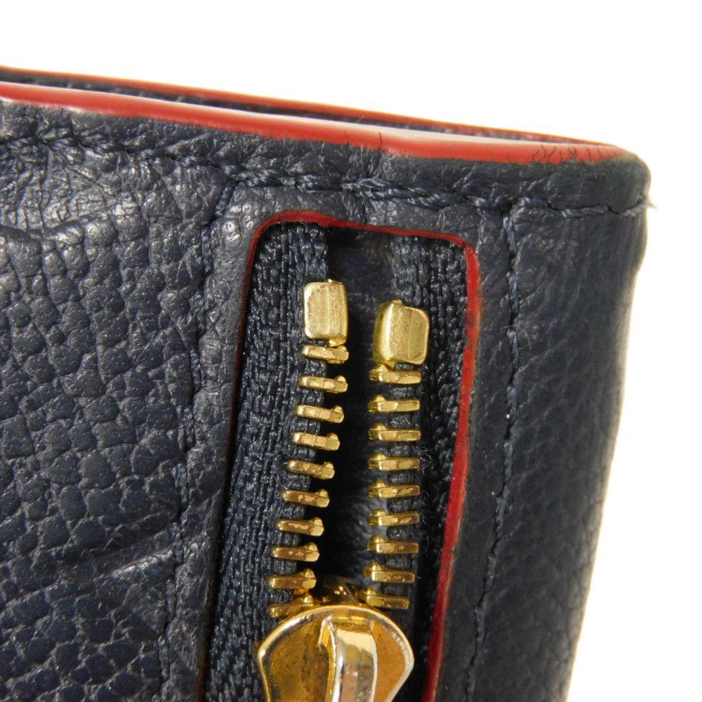 Used 12564 Pochette Cle M62017 7943 Key Ring Compact Wallet RFID Monogram Empreinte Marine Rouge Unisex from Japan