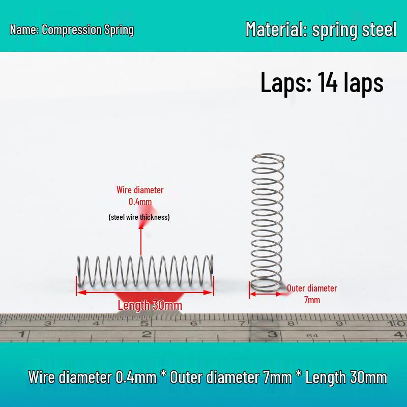 Small Mechanical Compression Spring: 0.4mm Wire, 2-8mm Outer Diameter