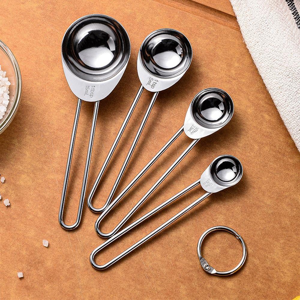 8Pcs Stainless Steel Measuring Cups and Spoons Set Pastry Cooking Utensils