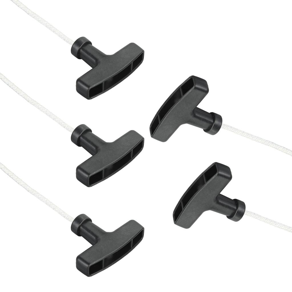 5pcs Lawn Mower Pull Cords 125cm White Handle Pull Starter with Black