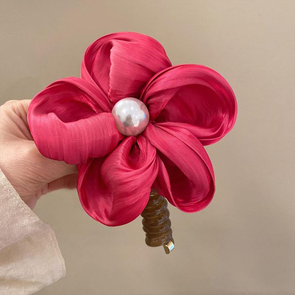 Wysokoelastyczna Gumka do Włosów z Kwiatem Kucyk Spiralna Gumka do Włosów Koreańska Gumka do Włosów Kucyk Kobieta