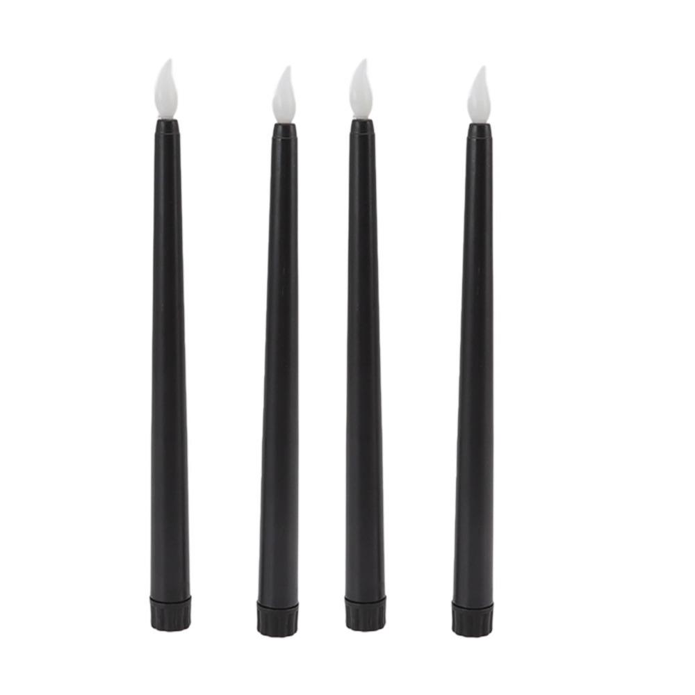 4 Pcs Warm Light Taper Candles Flameless LED Candle Sticks LED Taper Candles Halloween Decor