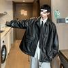 Tooling Jacket Men's Autumn Hong Kong Style Ins Loose Youth Locomotive Leather Jacket Trendy Design Jacket