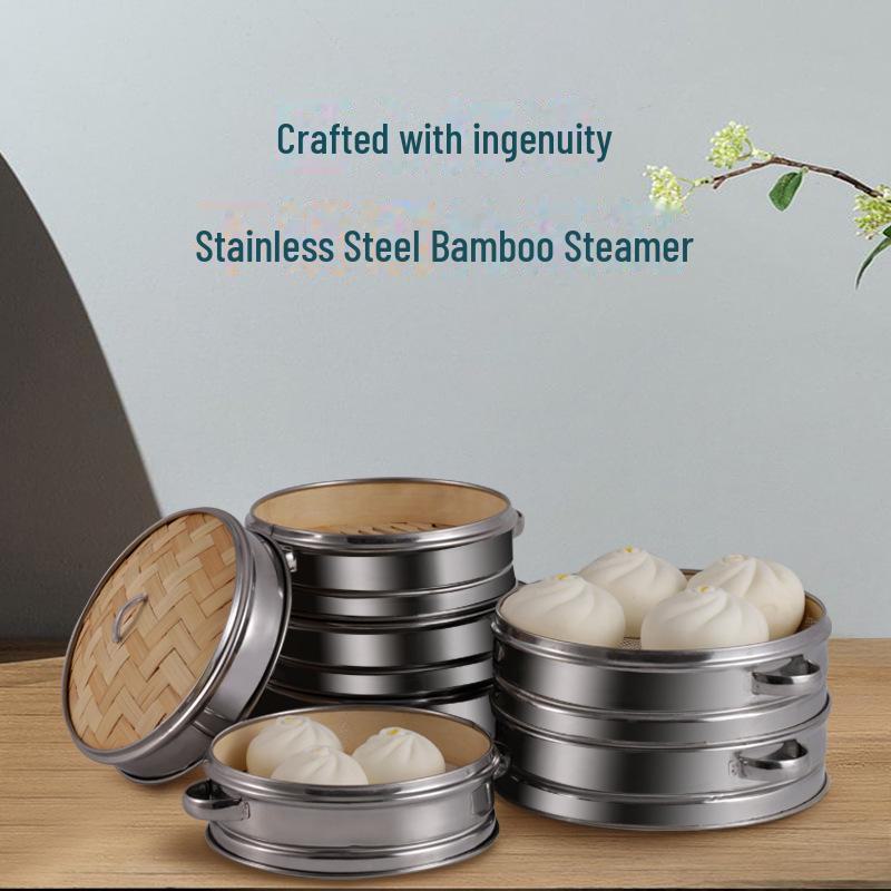 Shaxian Verdickter Edelstahl- & Bambusdämpfer für Brötchen