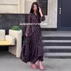 European-American Bell Sleeve Printed Evening Dress - Sexy, Stylish French Style Women's Clothing.