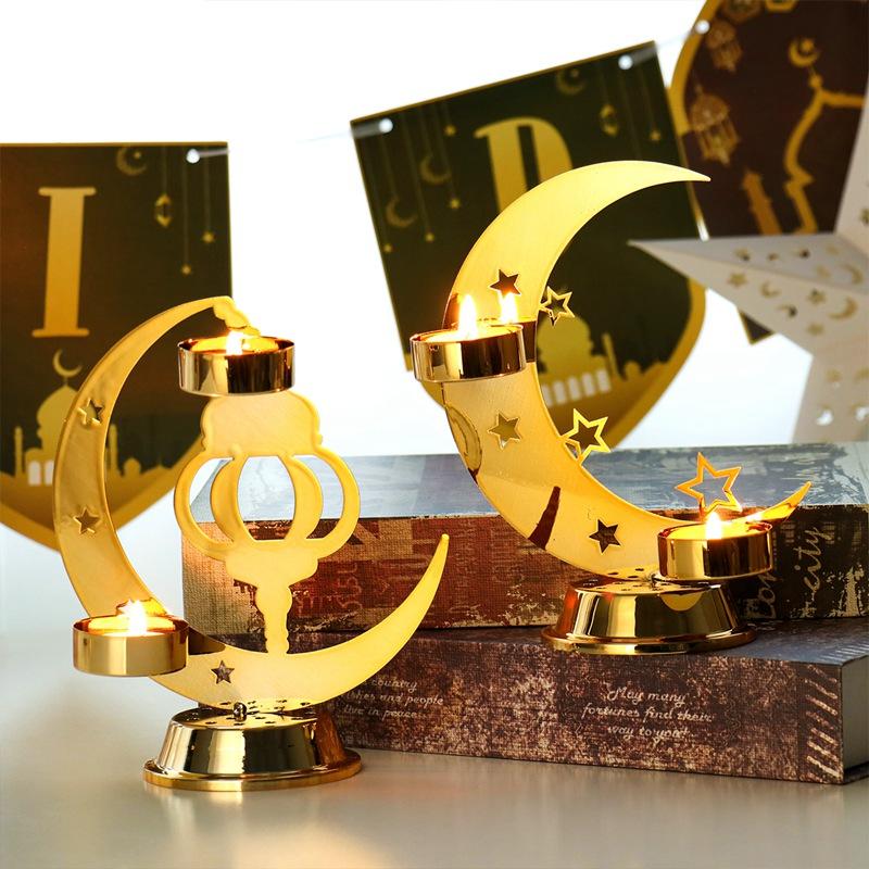 Candlestick EID Mubarak Ramadan Decoration For Home Eid Mubarak Islamic Muslim Party Supplies Ramadan Kareem Eid Al Adha Decor