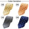 Brand Made In Jacquard Small Pattern [Michiko London] Necktie, Japan, 100% Silk, Weave, (Pattern D Navy)