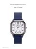 Trendy Retro Men's Leather Strap Quartz Watch - Square Case Fashion Student Wristwatch