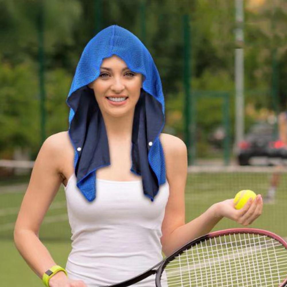 Cooling Hoodie Towel Quick-Drying Reusable Cooling Towel Sun Protection U-Shaped Beach Towel for Camping Gym Running Yoga