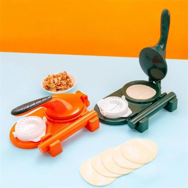 Kitchen Making Tools Type of Dumpling Press Divine Tool 2-in-1 Household Manual Rolling Dough Skin Molds Accessories Supplies