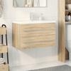 2 Piece Bathroom Furniture Set Sonoma Oak Wood Based Material