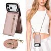 Crossbody Zipper Cards Solt Wallet Flip Leather Case For iPhone 17 Pro Max 16 Plus 15 14 13 12 11 Long Lanyard Bag Book Cover