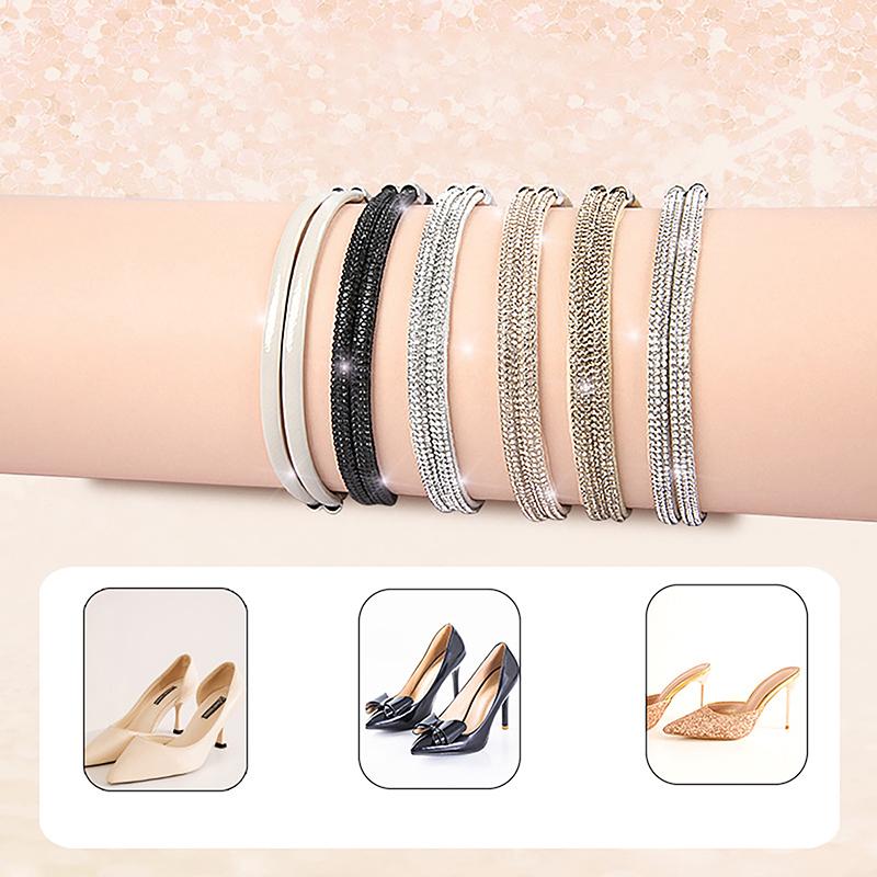 1 Pair Women Shoeslaces For High Heels Shoes Decoration Buckle Lazy Shoelaces Elastic Band Anti Falling Heel Non-Slip Belt Strap