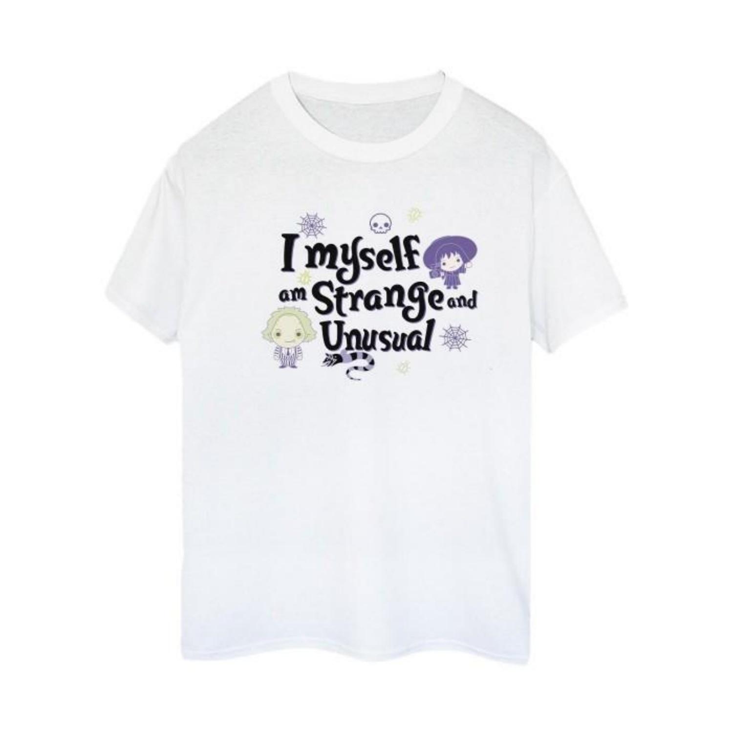 

Beetlejuice Womens_Ladies I Myself Am Strange And Unusual Cotton Boyfriend T-Shirt S чёрный