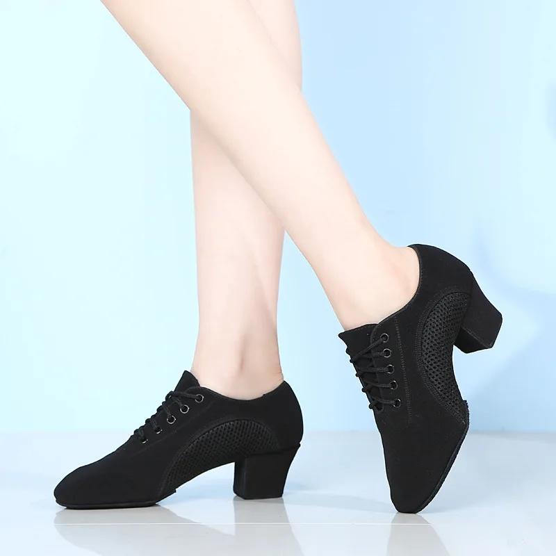  Latin Dance Shoes Jazz Ballroom Dancing Shoe Woman High Heels Children Training Modern Tango Women Sneakers Female ballet