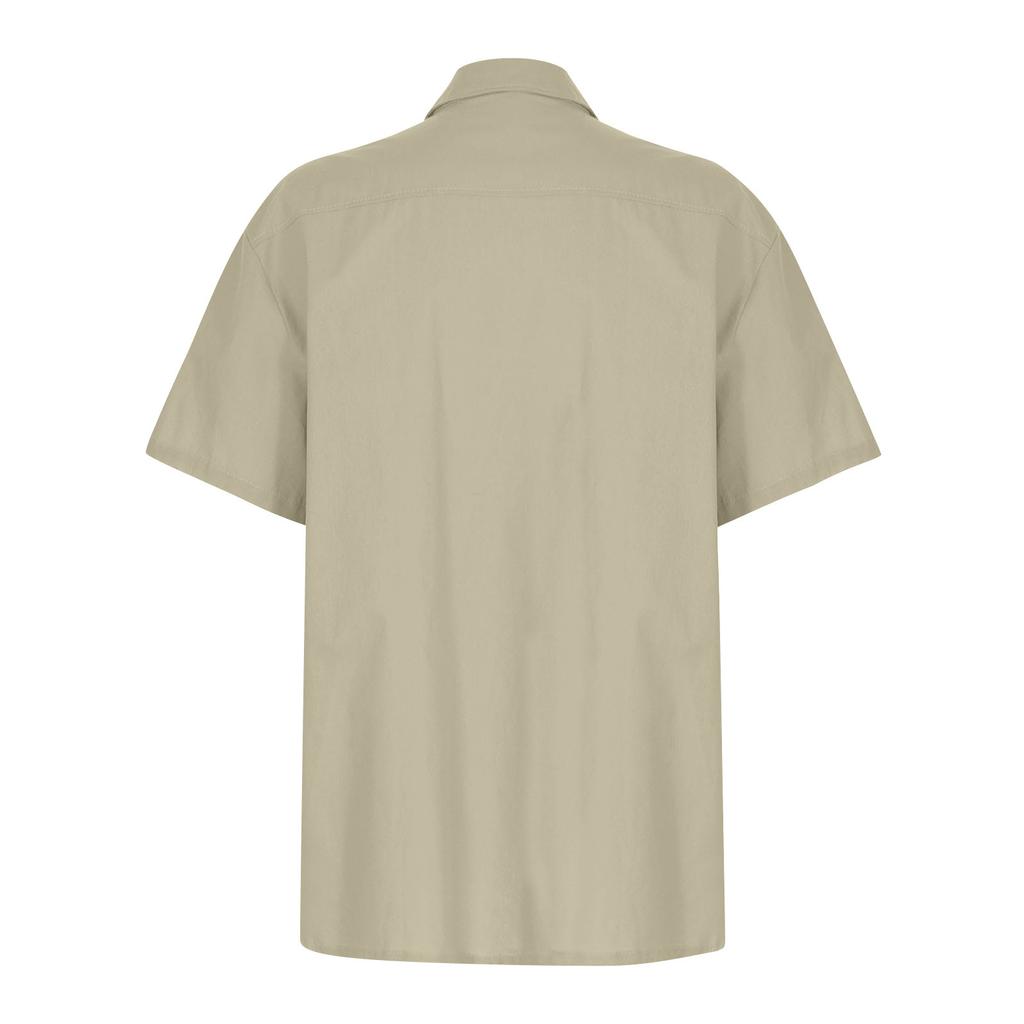 Designer Frühling Sommer Herren Freizeit Baumwolle Leinen Farbe Kurzarm Hemden Lockere Hemden