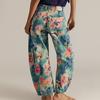 Barrel Jeans for Women Floral Print Boyfriend Baggy Jeans Casual Mid