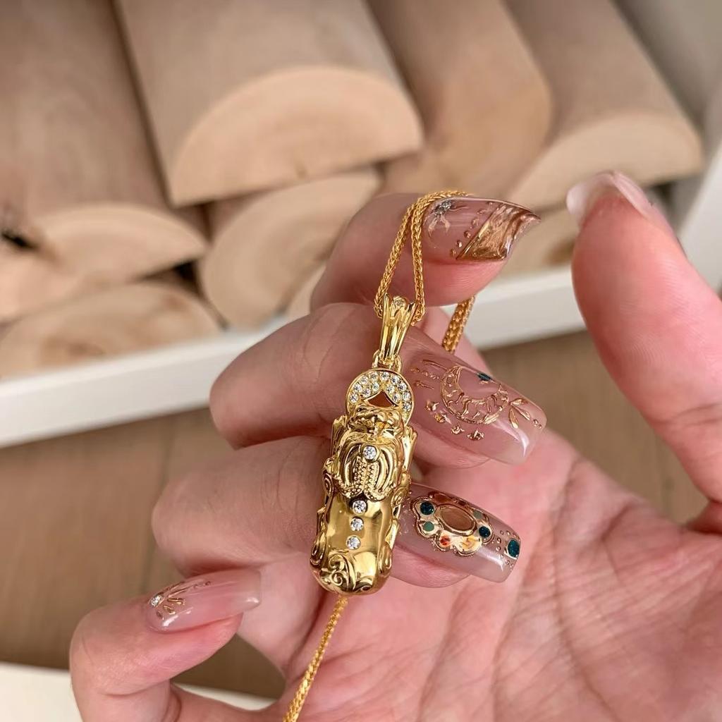 Copper Coin Pixiu Vajra Pestle Necklace Women'S National Style Pendant Attracts Wealth And Treasures, High-End Collarbone Chain Light Luxury
