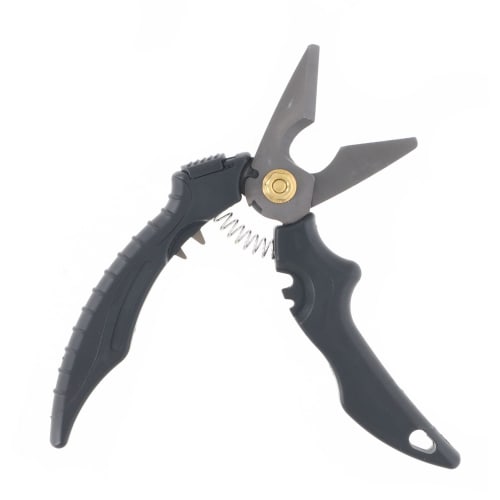 Takagi TES-180 Stainless Steel Electrician's Scissors with Wire Cutting and Crimping Functions, Safety Cord Mounting Hole, Serrated Blade, Round Blade